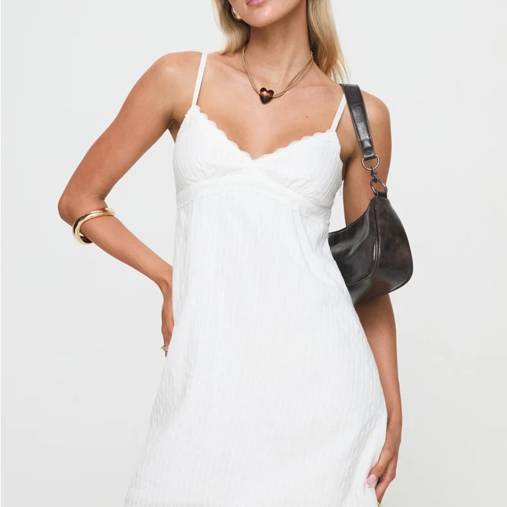 White Lace-Trim Slip Dress - Women - Picture 2 of 11